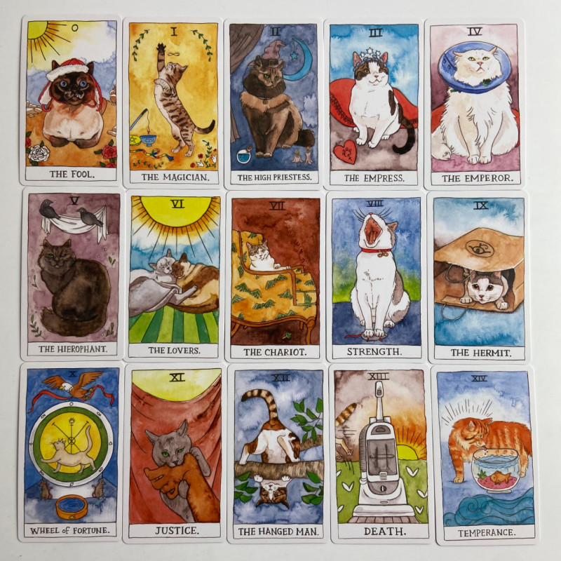 Таро Cat Tarot (кошачья тематика), уменьшенная колода