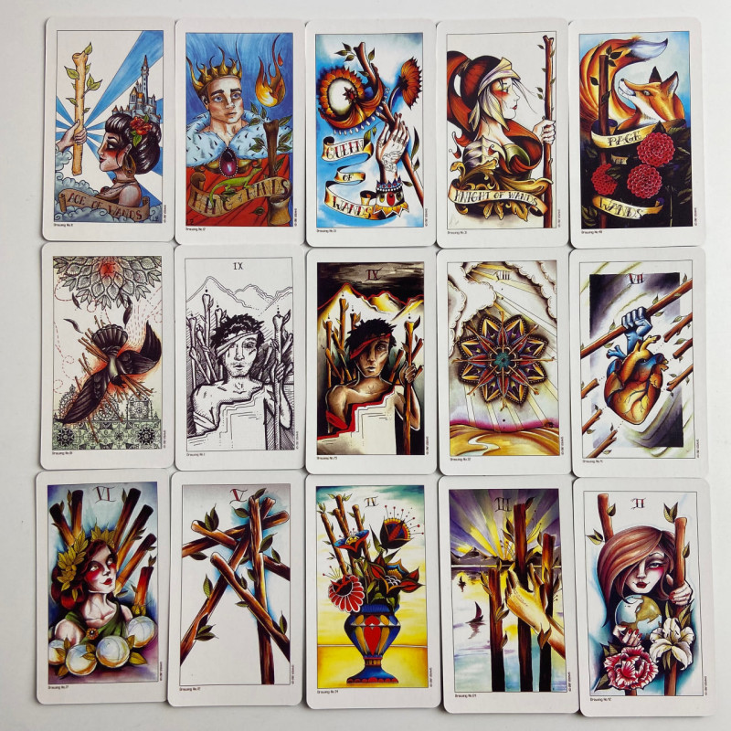 Таро Карты Eight Coins Tattoo Tarot «Восемь монет», колода в стиле тату