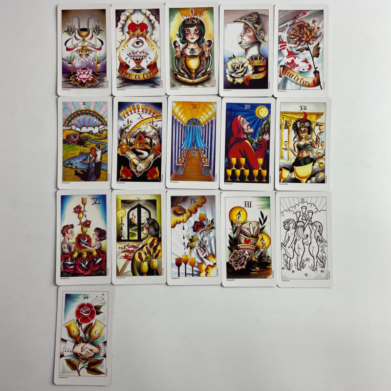 Таро Карты Eight Coins Tattoo Tarot «Восемь монет», колода в стиле тату