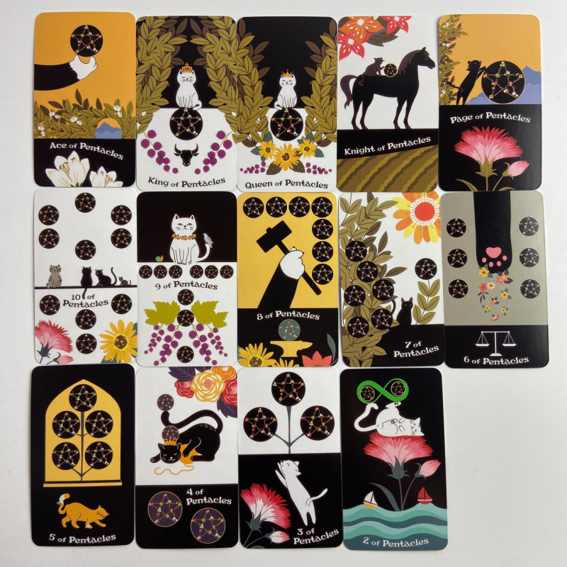 Карты Таро Blooming Cat Tarot «Цветущий кот» в стиле Райдера—Уэйта