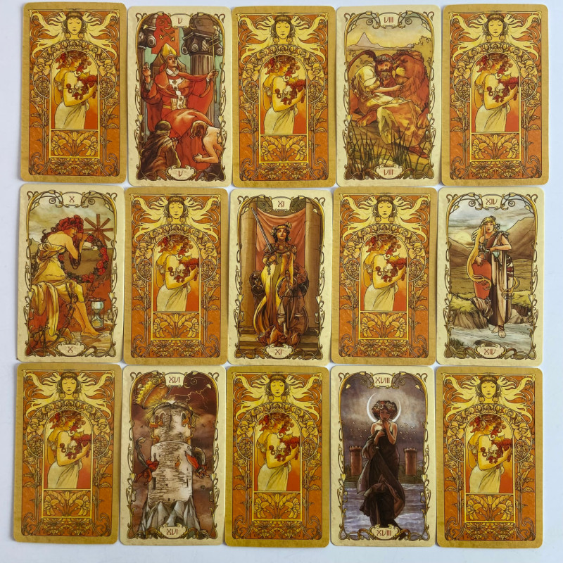Карти Таро Альфонса Мухи Tarot Mucha ар-нуво колода у стилі Уейта