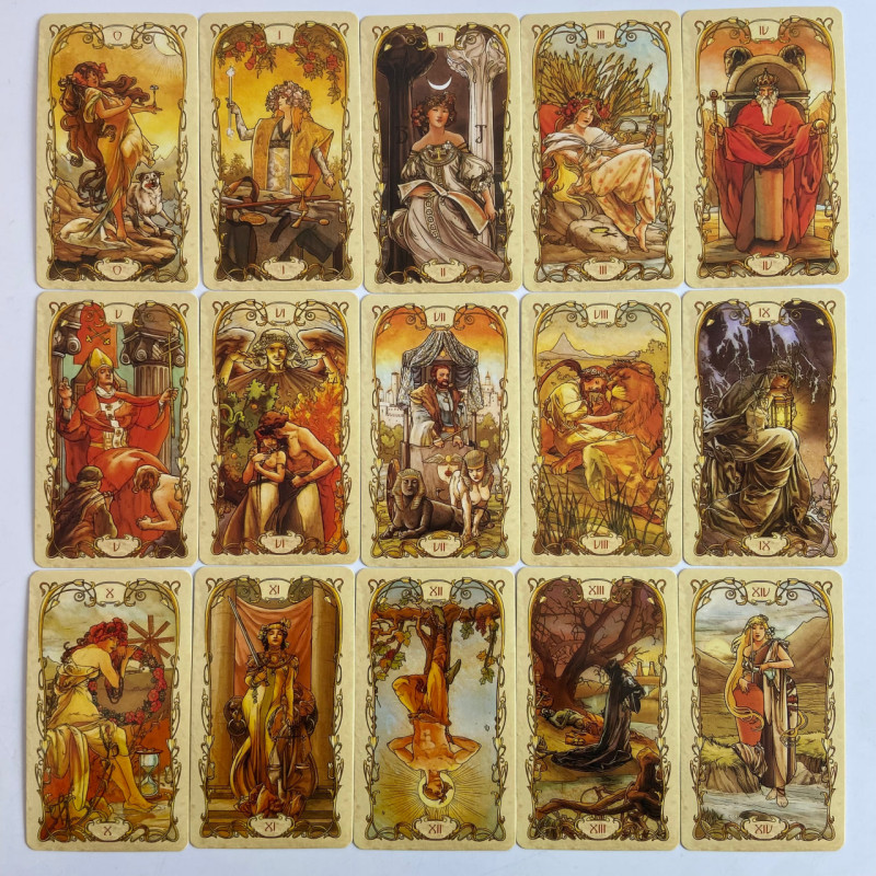 Карти Таро Альфонса Мухи Tarot Mucha ар-нуво колода у стилі Уейта