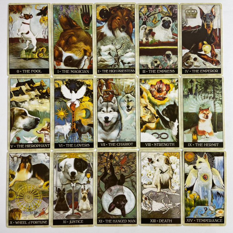 Таро-карты Wise Dog Tarot «Мудрая Собака», уменьшенная колода Райдера—Уэйта
