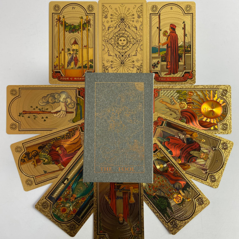 Карти Таро Rider Waite Gold Foil Tarot золоті з тисненням англійською