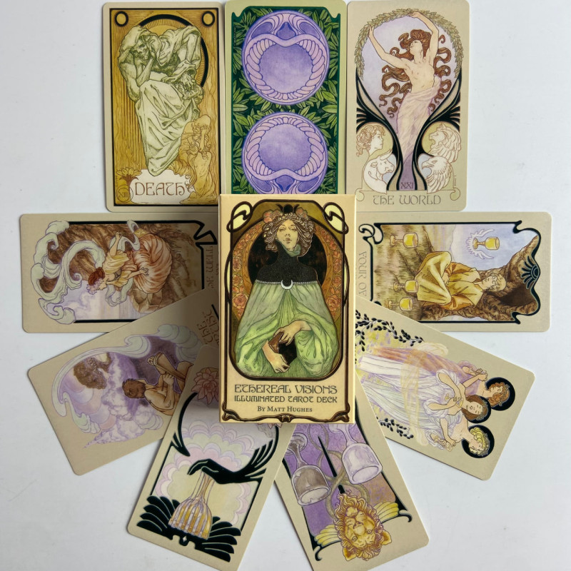 Карти Таро Ethereal Visions Illuminated Tarot Ефірні Бачення Art Nouveau зменшена колода