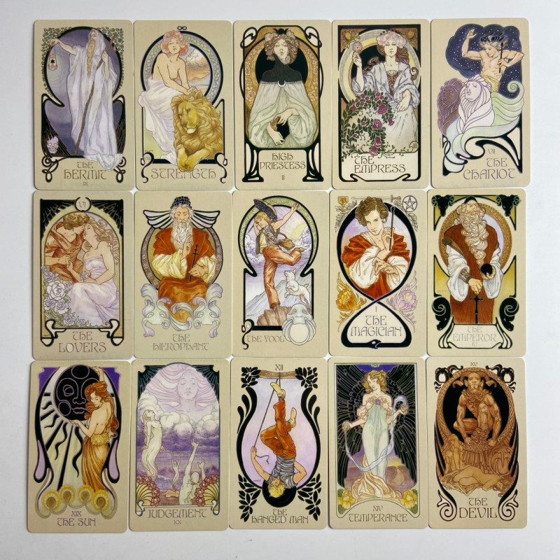 Карти Таро Ethereal Visions Illuminated Tarot Ефірні Бачення Art Nouveau зменшена колода