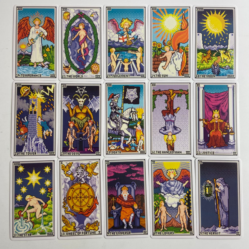 Карты Таро Pixel Tarot пиксель-арт ретро колода на английском