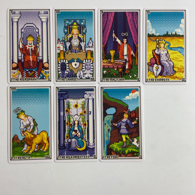 Карты Таро Pixel Tarot пиксель-арт ретро колода на английском