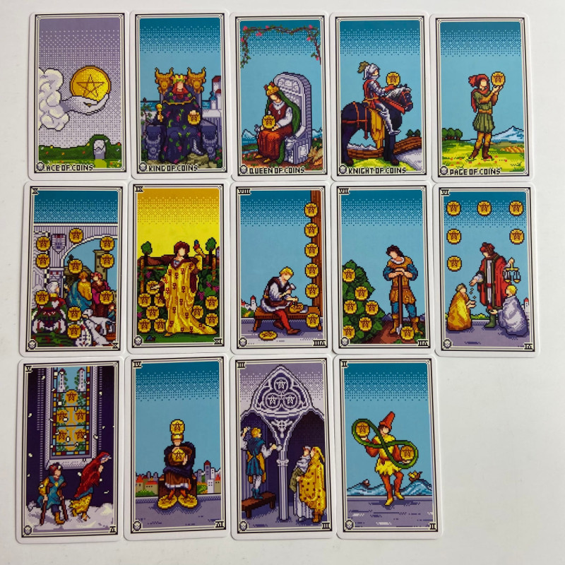Карты Таро Pixel Tarot пиксель-арт ретро колода на английском