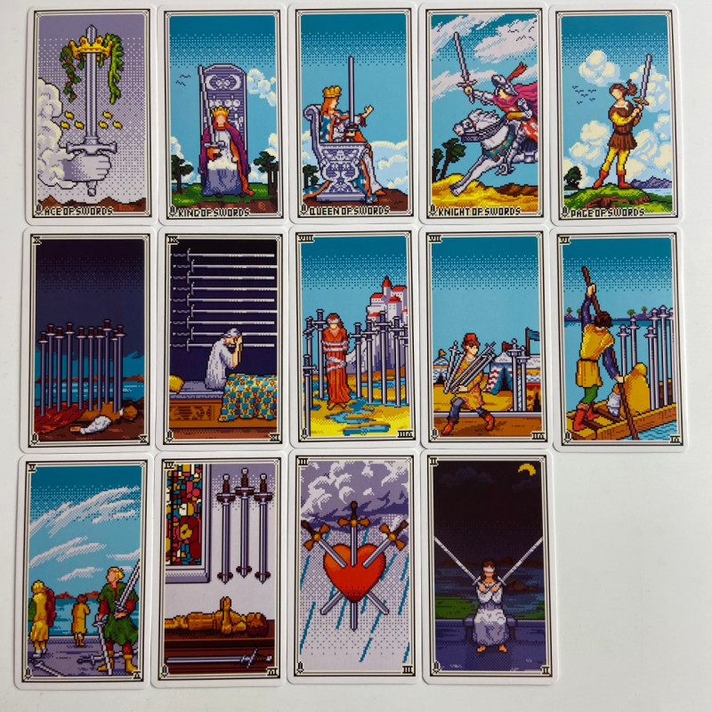 Карты Таро Pixel Tarot пиксель-арт ретро колода на английском