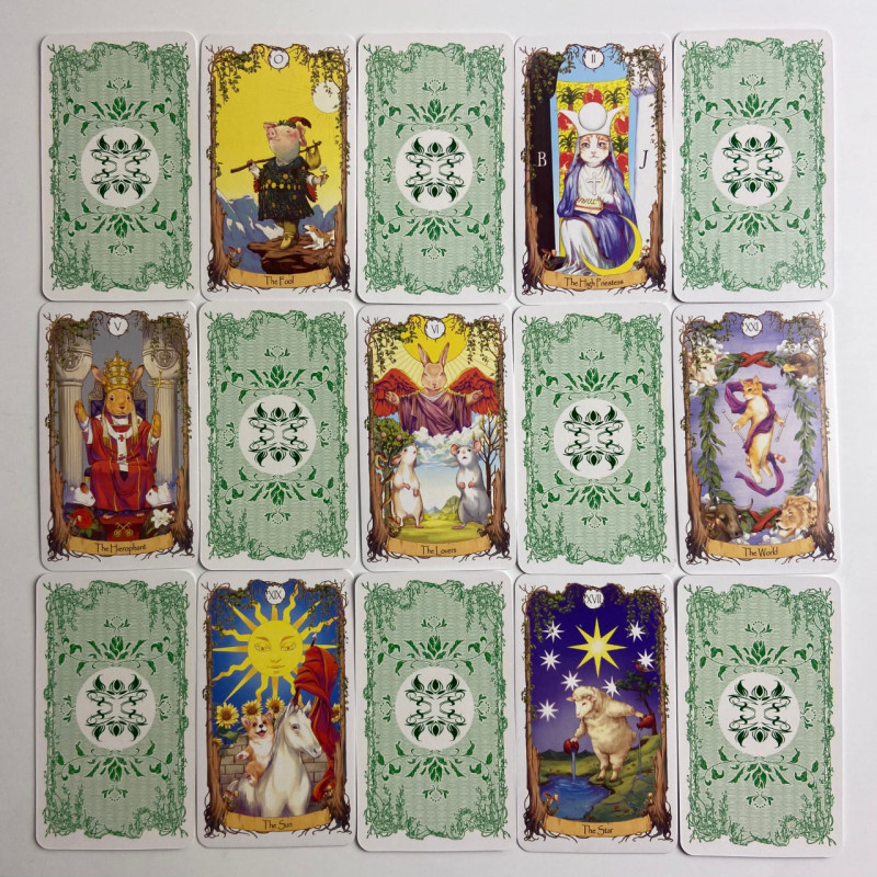 Карти Таро Animal Tarot з тваринами, англомовна колода у зменшеному форматі