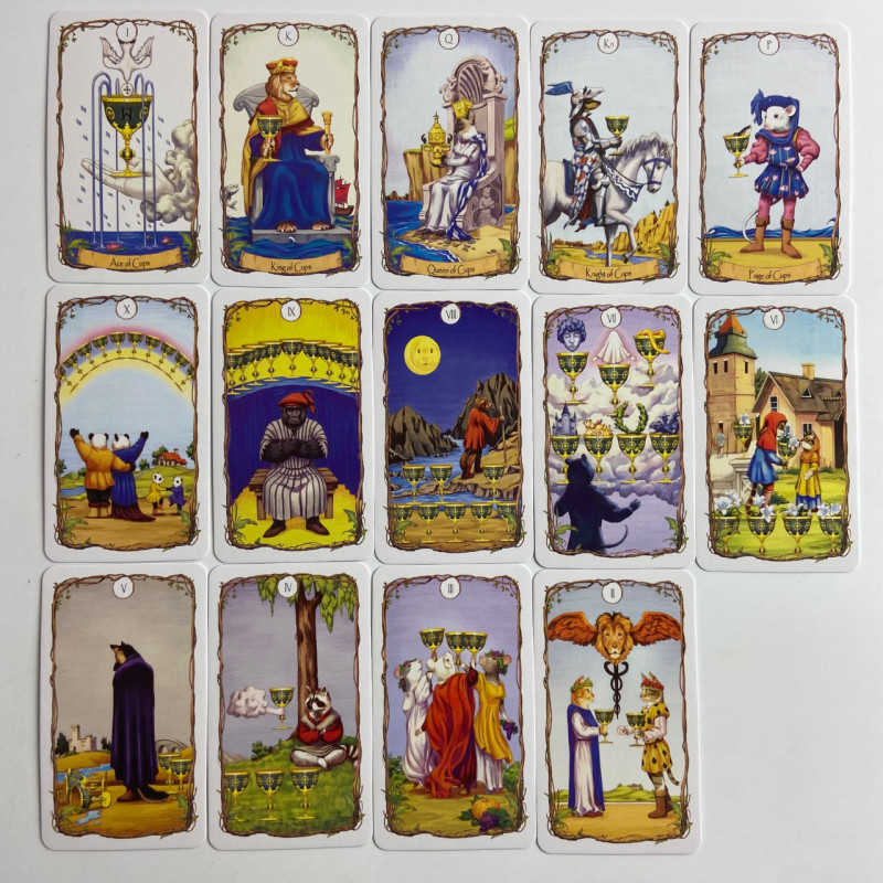 Карти Таро Animal Tarot з тваринами, англомовна колода у зменшеному форматі