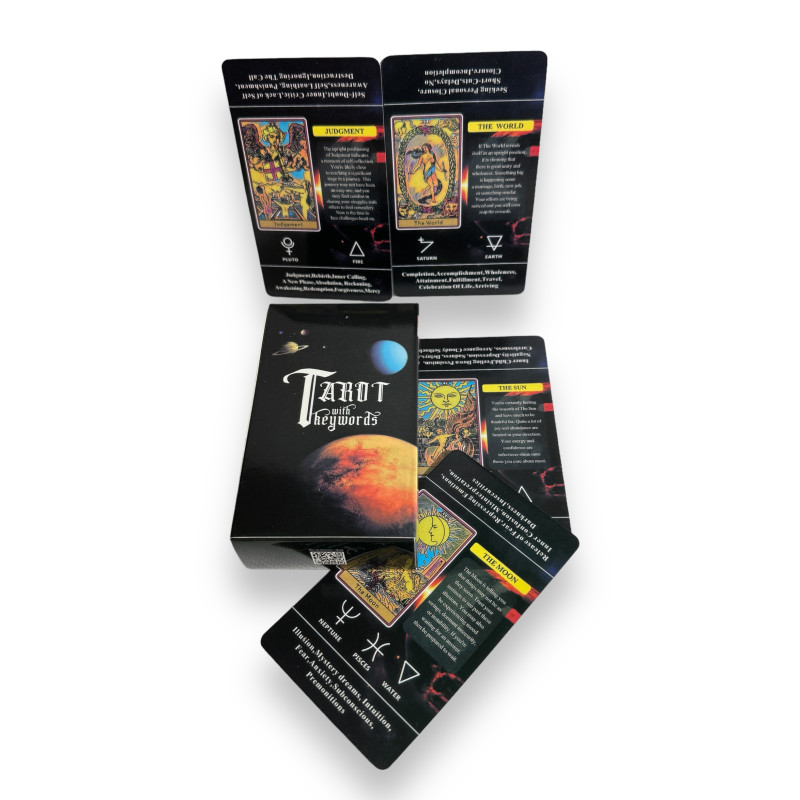 Карти Таро Tarot With Keywords з ключовими словами англійською Райдера-Уейта зменшені