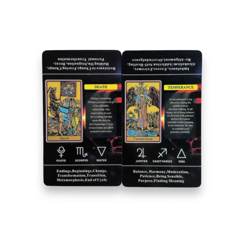 Карти Таро Tarot With Keywords з ключовими словами англійською Райдера-Уейта зменшені