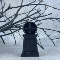 Воскова чорна свічка Надгробна 8,5 см з 100% воску для магічних практик
