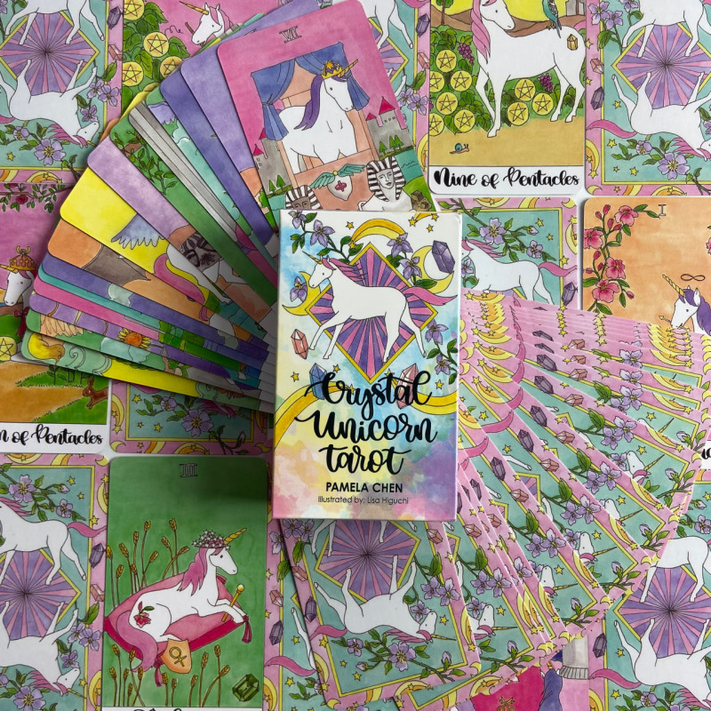 Карты Таро Crystal Unicorn Tarot «Кристальный Единорог», мини-колода, Памела Чен