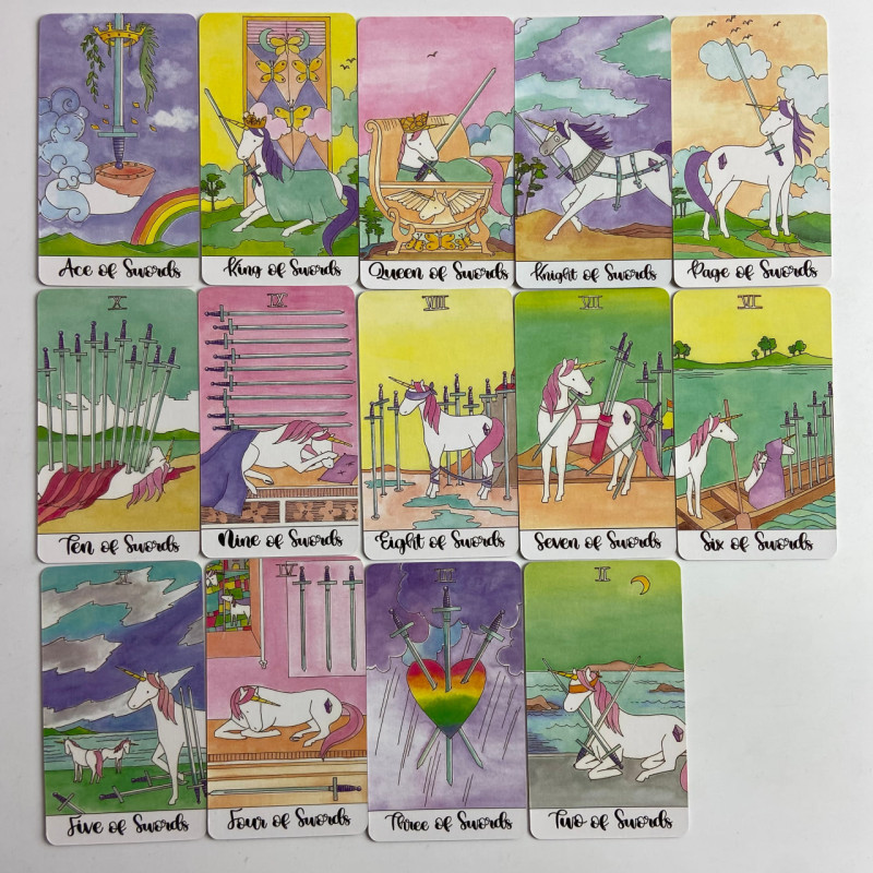 Карты Таро Crystal Unicorn Tarot «Кристальный Единорог», мини-колода, Памела Чен