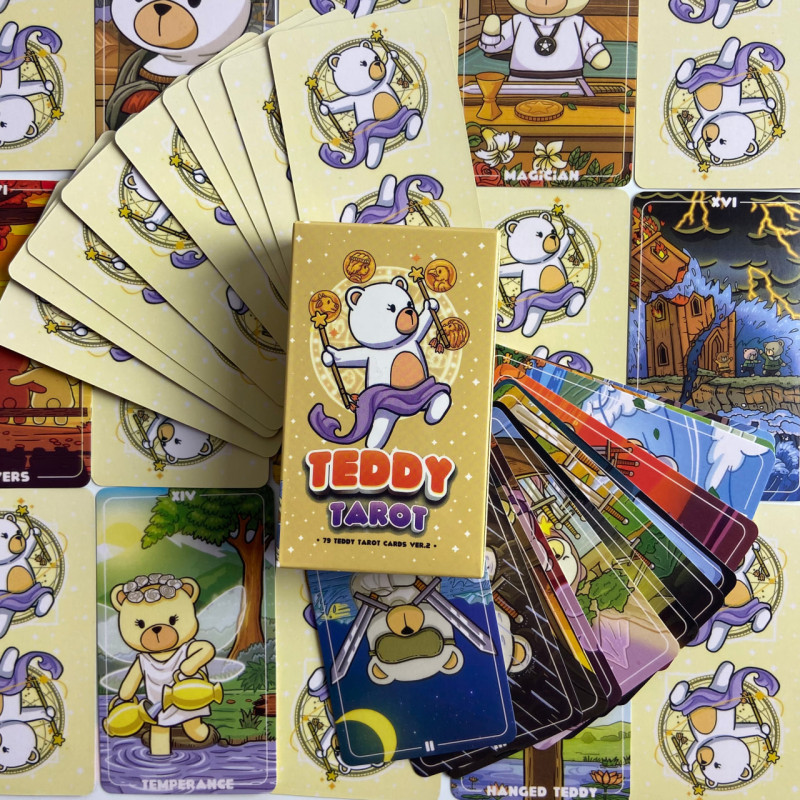 Карти Таро Teddy Tarot Ведмедики (Teddy Bear Tarot) з мультяшними ілюстраціями