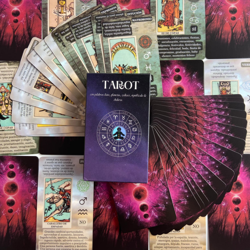 Карти Таро Райдера-Уейта з ключовими словами іспанською Future Fate Indicator Forecasting Cards