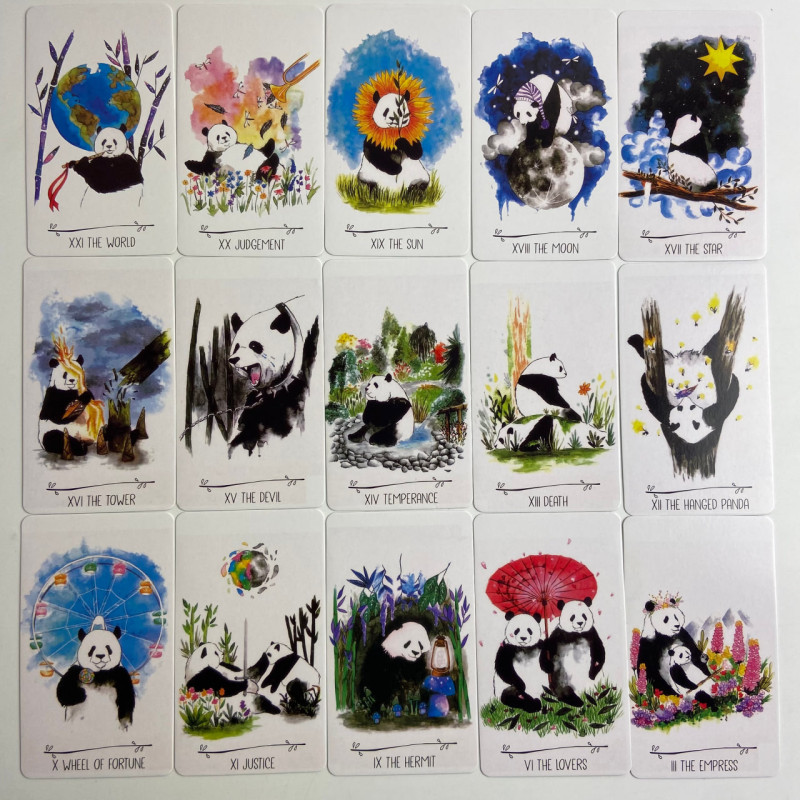 Карты Таро «Путь Панды» Way of the Panda Tarot — акварельная колода с пандами