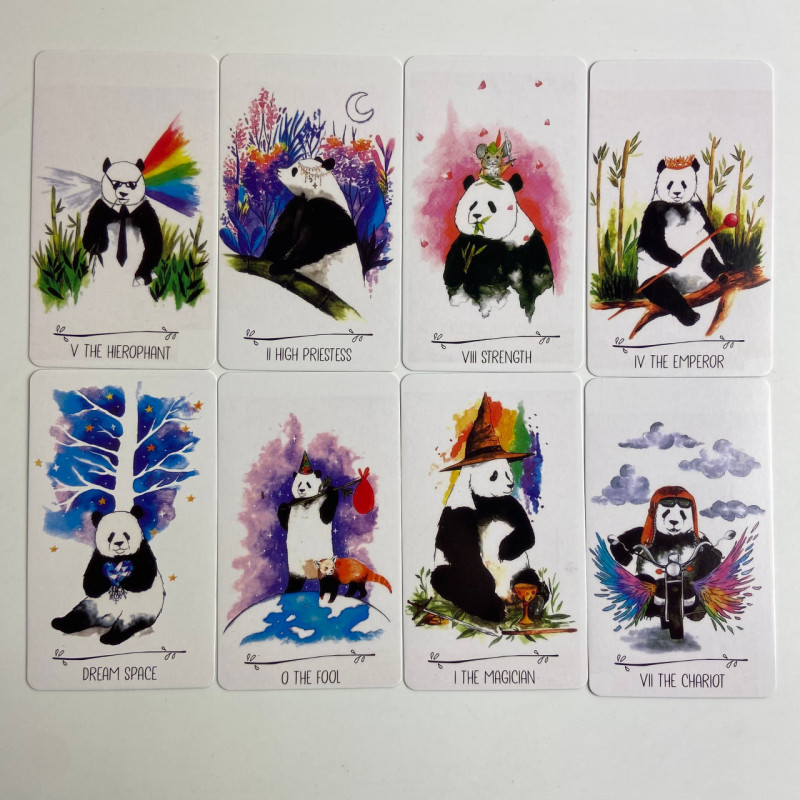 Карты Таро «Путь Панды» Way of the Panda Tarot — акварельная колода с пандами