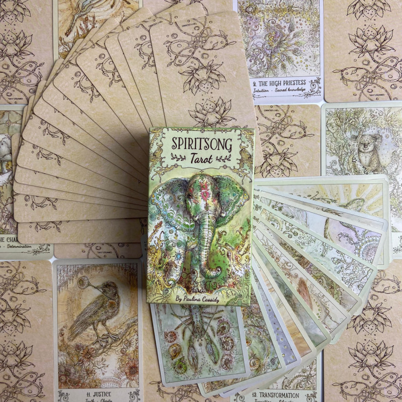 Карты Таро Spiritsong Tarot «Песни Духов» с тотемными животными, мини-колода