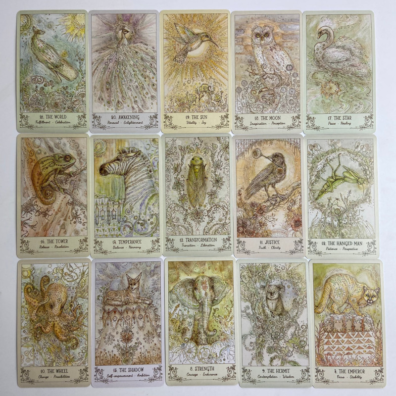 Карты Таро Spiritsong Tarot «Песни Духов» с тотемными животными, мини-колода