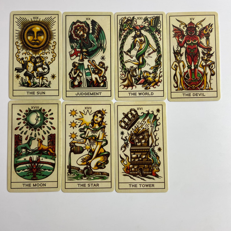 Карти Таро Tattoo Tarot Ink & Intuition у стилі тату, зменшена колода