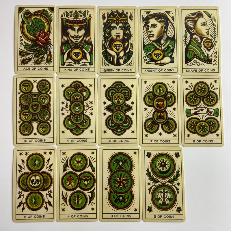 Карти Таро Tattoo Tarot Ink & Intuition у стилі тату, зменшена колода