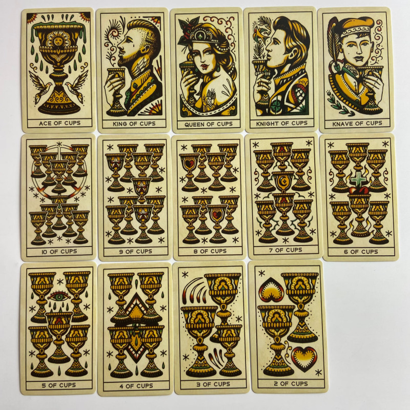 Карти Таро Tattoo Tarot Ink & Intuition у стилі тату, зменшена колода