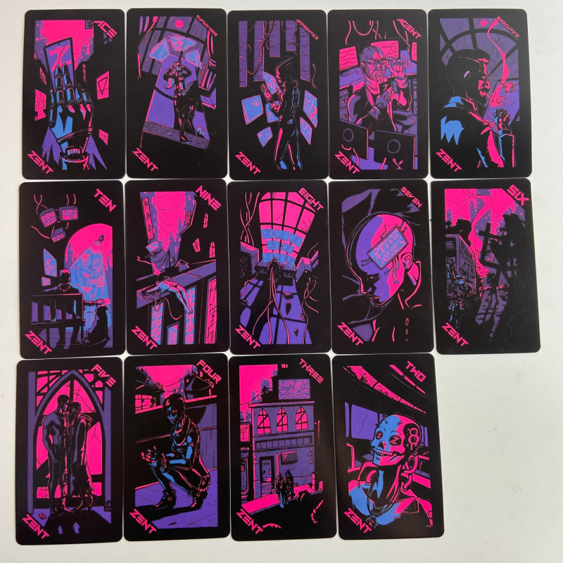 Таро карты The Neon Moon Tarot Deck «Неоновая Луна» киберпанк колода