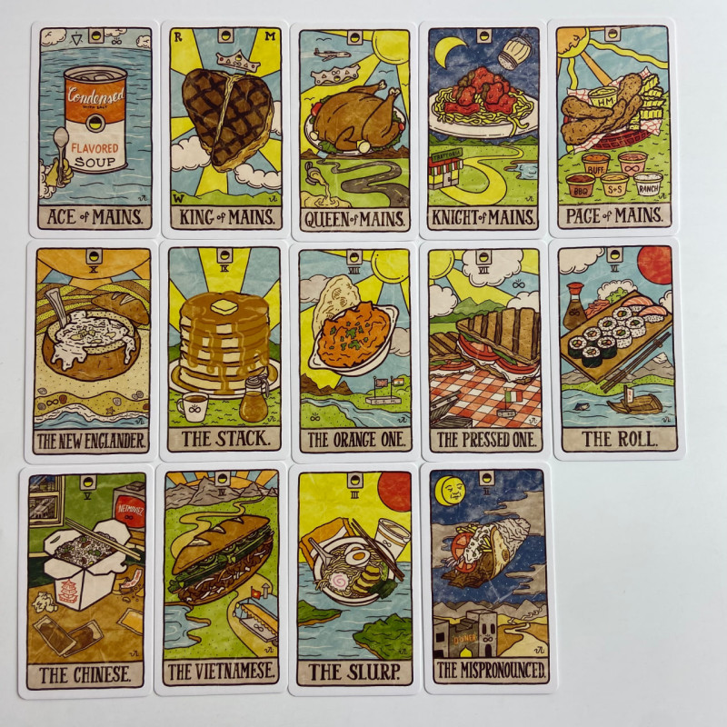 Карты Таро Food Fortunes Tarot (Таро Еды) с гастрономической тематикой