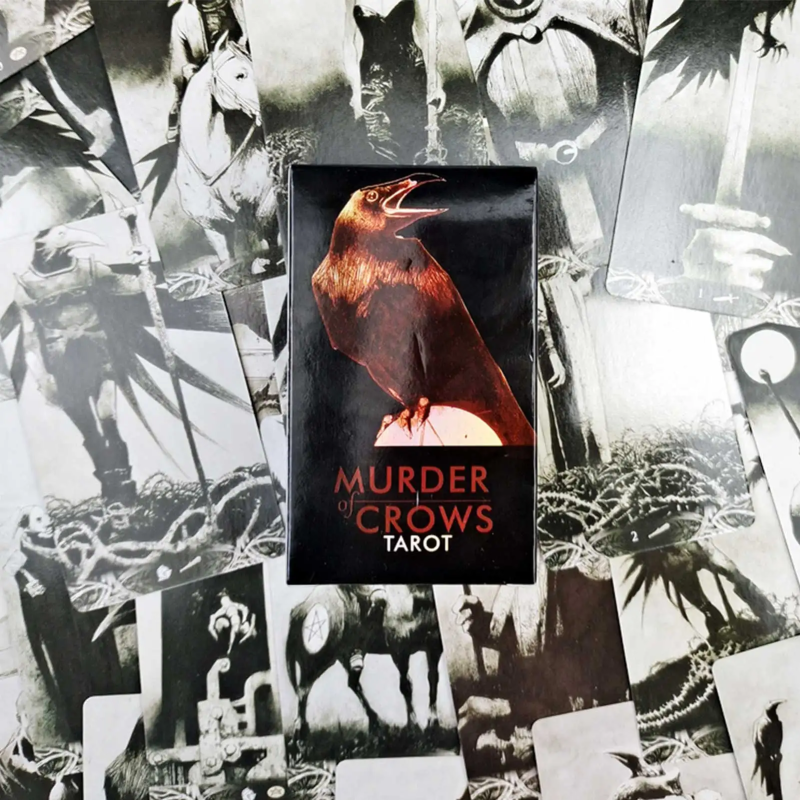 Карти Таро Murder of Crows Tarot Ворон Смерті готична чорно-біла колода