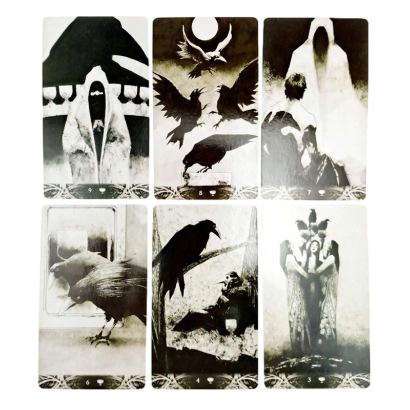 Карти Таро Murder of Crows Tarot Ворон Смерті готична чорно-біла колода