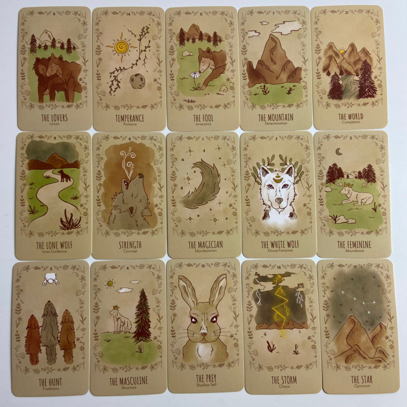 Карты Таро The Wild Wolf Tarot «Дикий волк», уменьшенная колода