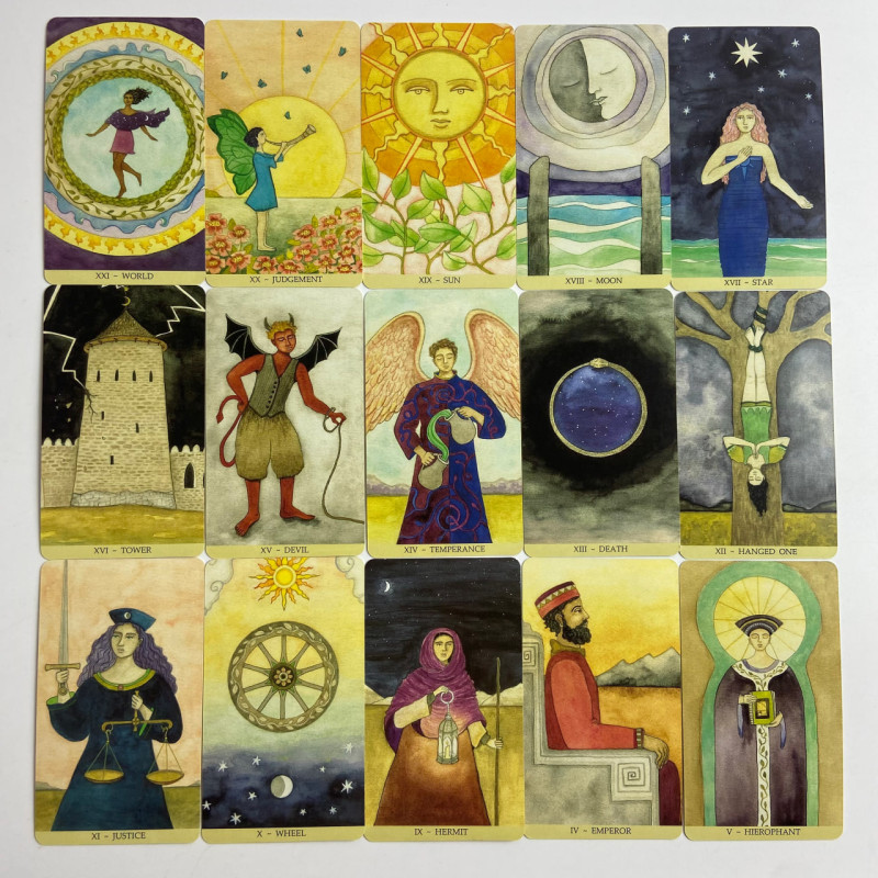 Карти Таро Mara Lunne Tarot з акварельними пейзажами у стилі Уейта