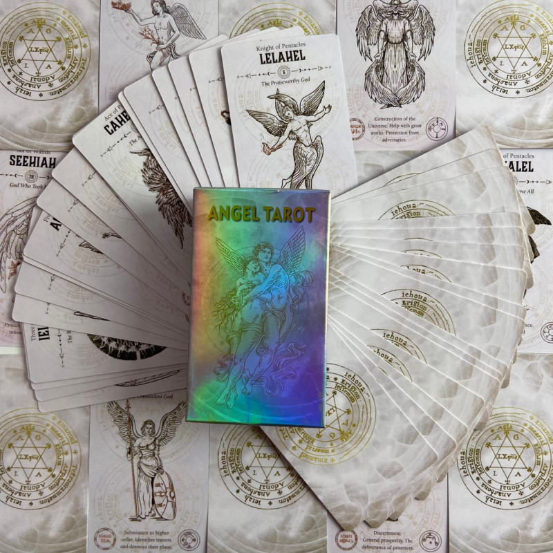Карты Таро Angel Tarot Ангелы Кабалы, пергаментная эстетика, уменьшенная колода