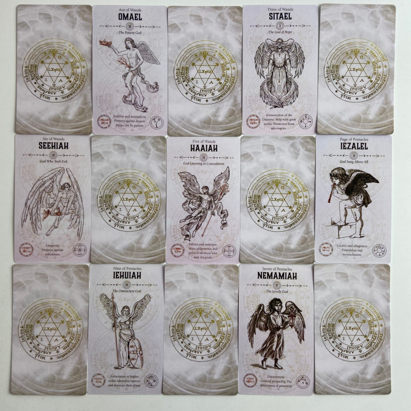 Карты Таро Angel Tarot Ангелы Кабалы, пергаментная эстетика, уменьшенная колода