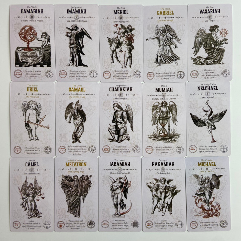 Карты Таро Angel Tarot Ангелы Кабалы, пергаментная эстетика, уменьшенная колода
