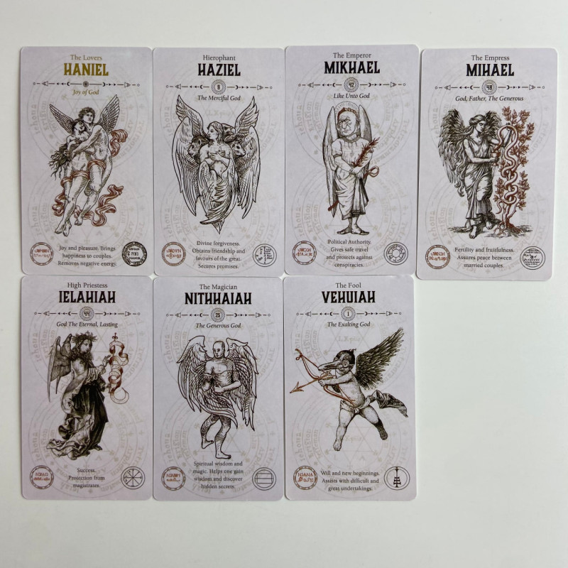 Карты Таро Angel Tarot Ангелы Кабалы, пергаментная эстетика, уменьшенная колода