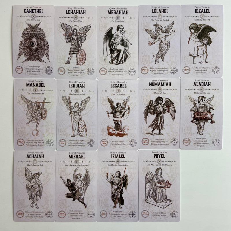 Карты Таро Angel Tarot Ангелы Кабалы, пергаментная эстетика, уменьшенная колода