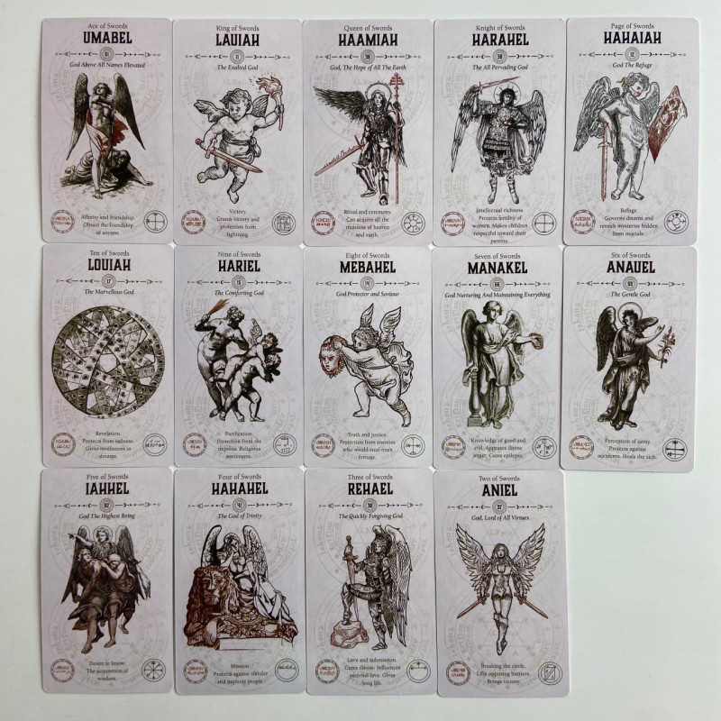 Карты Таро Angel Tarot Ангелы Кабалы, пергаментная эстетика, уменьшенная колода