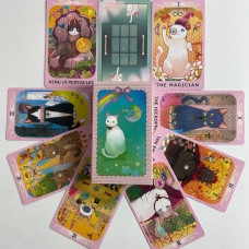 Карты Таро Dreaming Cat Tarot «Мечтающий кот», уменьшенная колода на английском языке