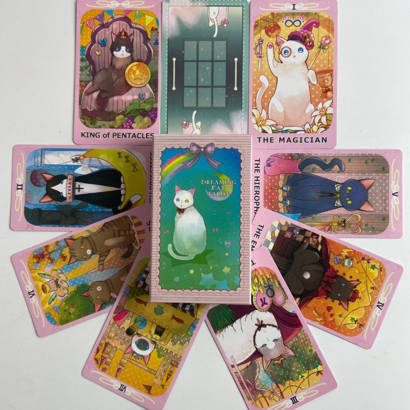 Карты Таро Dreaming Cat Tarot «Мечтающий кот», уменьшенная колода на английском языке