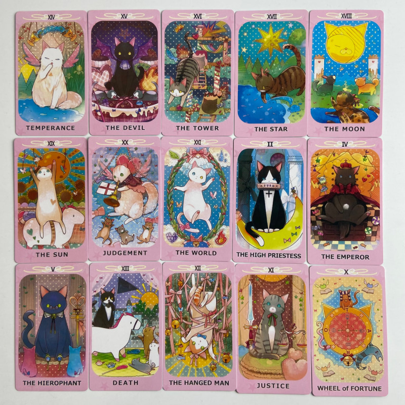 Карты Таро Dreaming Cat Tarot «Мечтающий кот», уменьшенная колода на английском языке