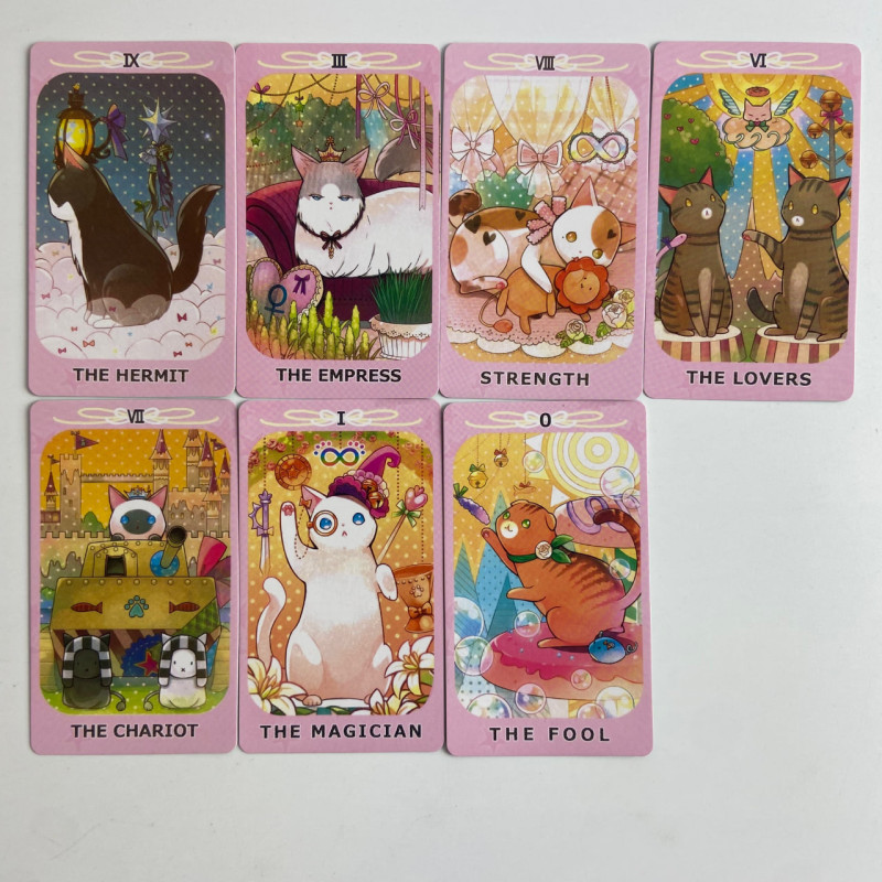 Карты Таро Dreaming Cat Tarot «Мечтающий кот», уменьшенная колода на английском языке