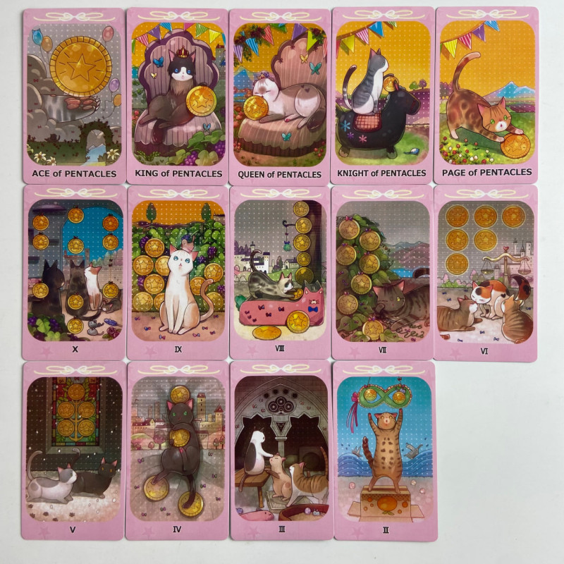 Карты Таро Dreaming Cat Tarot «Мечтающий кот», уменьшенная колода на английском языке