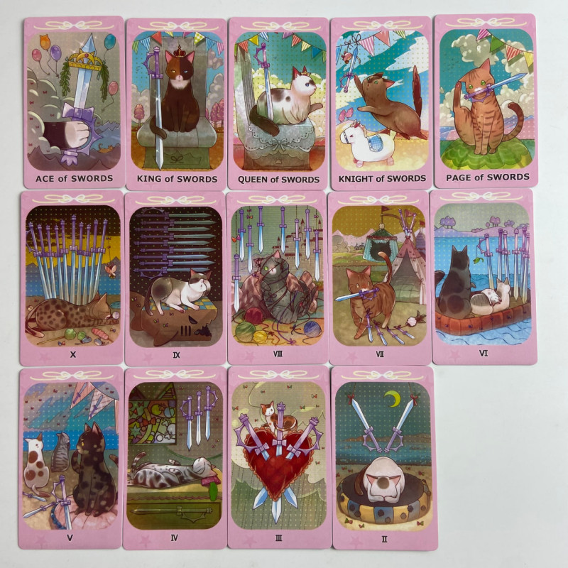 Карты Таро Dreaming Cat Tarot «Мечтающий кот», уменьшенная колода на английском языке