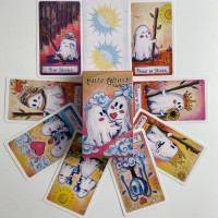 Карти Таро Cute Ghost Tarot з милими привидами зменшена колода англійською мовою