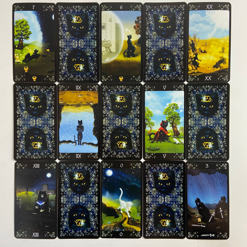 Карти Таро Чорних котів Black Cats Tarot колода з виразними ілюстраціями